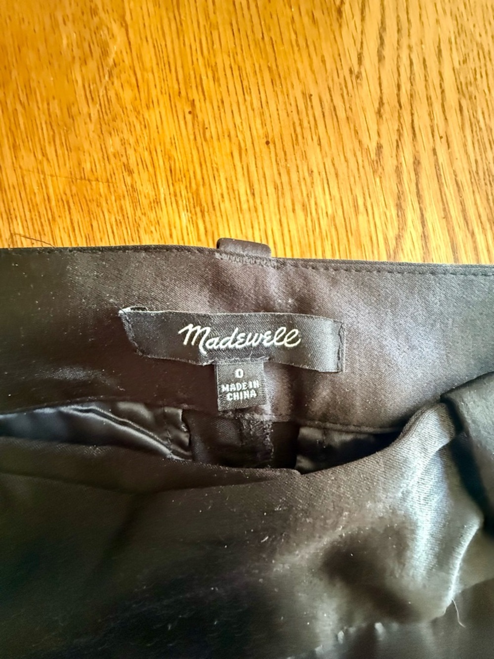 Madewell Black Satin Harlow Wide-Leg Pants, Size 0 - Picture 5 of 9